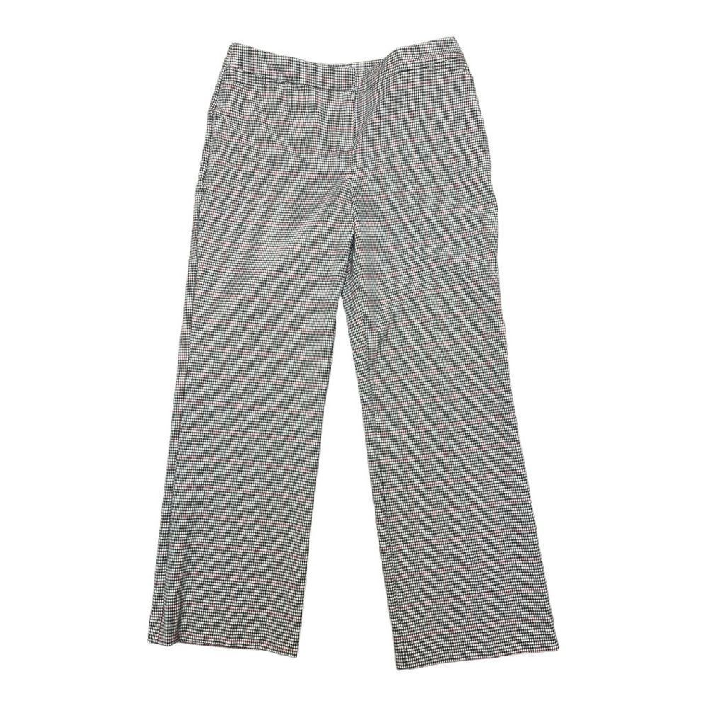 Talbots Black Red Houndstooth Trousers Office Career Classic Size 10P Preppy EUC